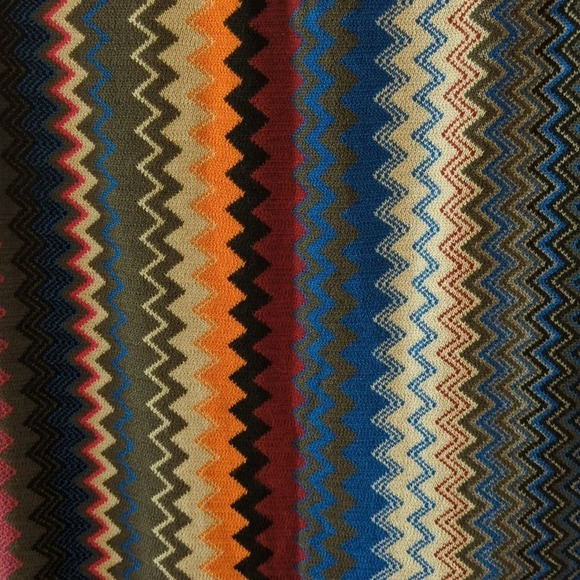 Missoni wool zig zag mountain print long wool fringe scarf - Picture 3 of 6